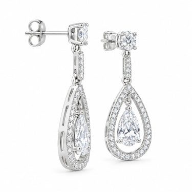 Seraphine Teardrop Halo Dangle Earrings