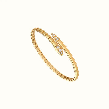 Serpenti Double Wrap CZ Bangle Bracelet