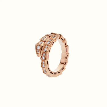 Serpenti Rose Pavé Coil Ring
