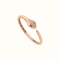 Serpenti Rose Pink CZ Bangle Bracelet