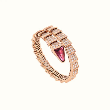 Serpenti Rose Pink Pavé Double Wrap Bracelet