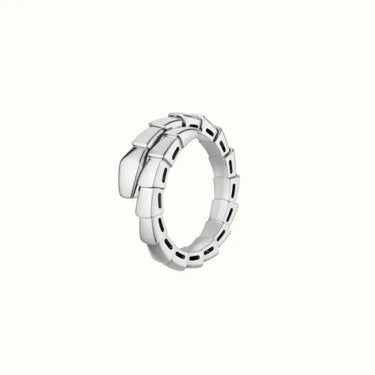 Serpenti White Coil Ring