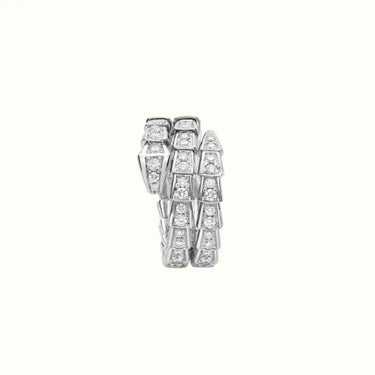 Serpenti White Full Pavé Triple Wrap Ring