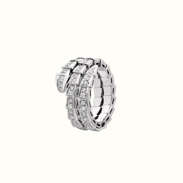 Serpenti White Full Pavé Triple Wrap Ring