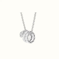 Serpenti White Pavé Coil Pendant Necklace
