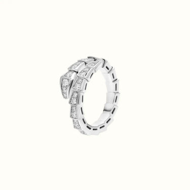 Serpenti White Pavé Coil Ring