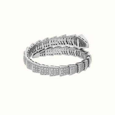 Serpenti White Pavé Double Wrap Bracelet