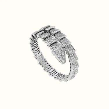 Serpenti White Pavé Double Wrap Bracelet