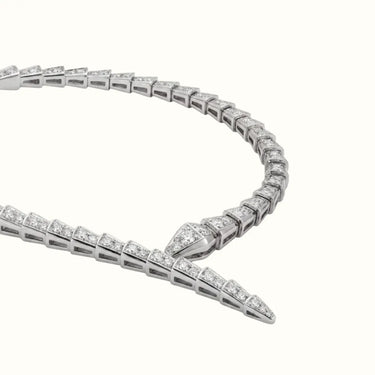 Serpenti White Pavé Snake Collar Necklace