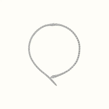 Serpenti White Pavé Snake Collar Necklace