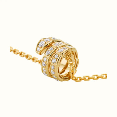 Serpenti Full Pavé Coil Pendant Necklace