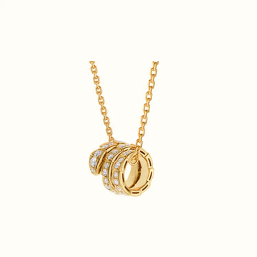 Serpenti Full Pavé Coil Pendant Necklace