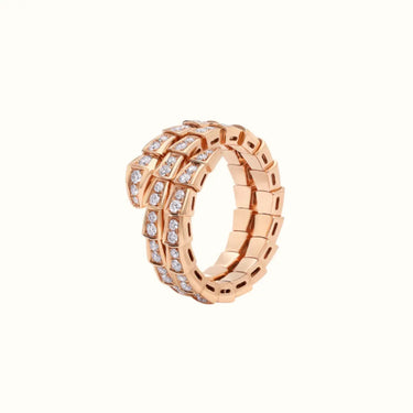 Serpenti Rose Full Pavé Triple Wrap Ring