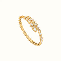 Serpenti Yellow Pavé Double Wrap CZ Bangle Bracelet