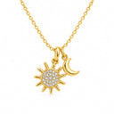 Soleil Sun and Moon Charm Necklace