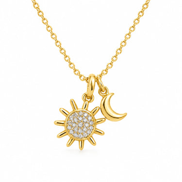 Soleil Sun and Moon Charm Necklace