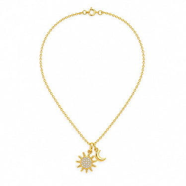 Soleil Sun and Moon Charm Necklace