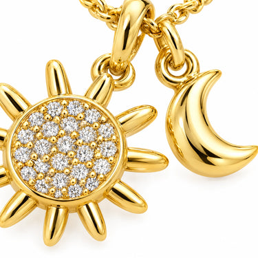 Soleil Sun and Moon Charm Necklace