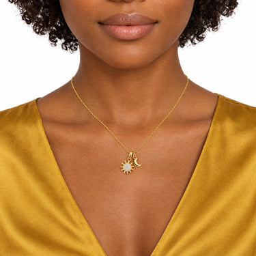 Soleil Sun and Moon Charm Necklace