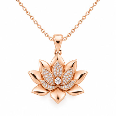 Solenne Lotus Bloom Pendant Necklace
