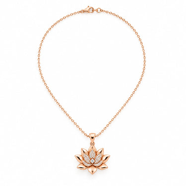 Solenne Lotus Bloom Pendant Necklace
