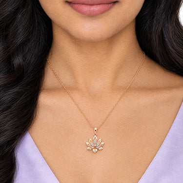 Solenne Lotus Bloom Pendant Necklace