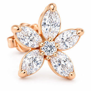 Solenne Marquise Flower Stud Earrings