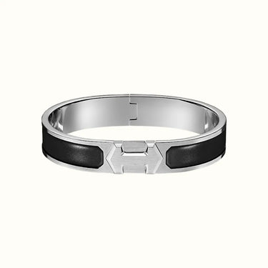 Supper H White Black Inlay Bangle Bracelet