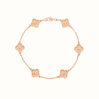 Sweet Alhambra Rose Mini Textured Clover Bracelet