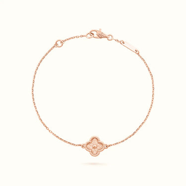 Sweet Alhambra Rose Textured Clover Bracelet