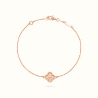Sweet Alhambra Rose Textured Clover Bracelet