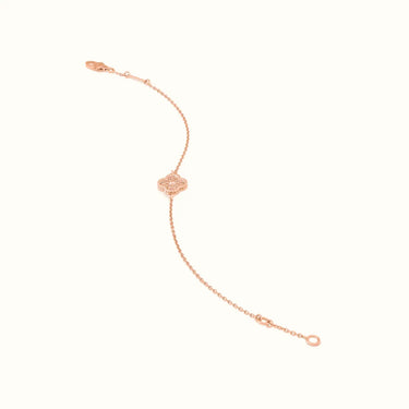 Sweet Alhambra Rose Textured Clover Bracelet