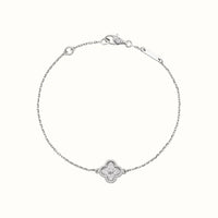 Sweet Alhambra White Pavé Clover Bracelet