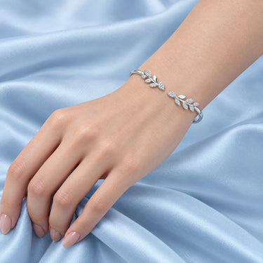 Sylvie Olive Branch Open Bangle Bracelet