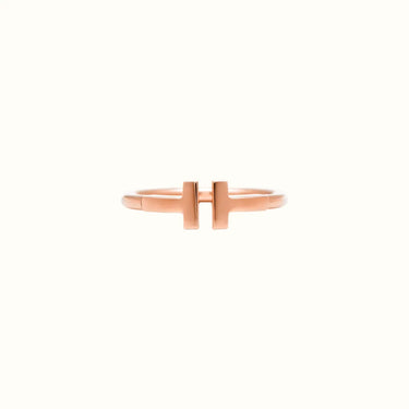 T Narrow Rose Wire Ring