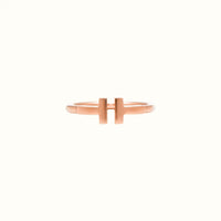 T Narrow Rose Wire Ring