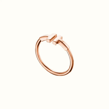 T Narrow Rose Wire Ring
