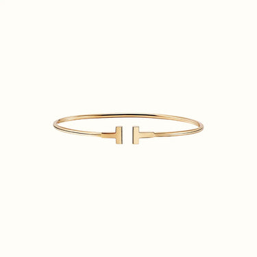 T Narrow Wire Bangle Bracelet