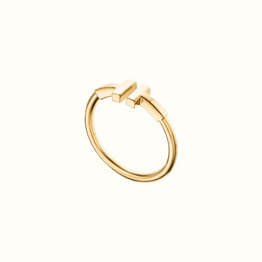 T Narrow Yellow Wire Ring