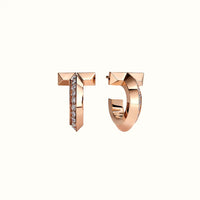 T Smile Rose Pavé Hoop Earrings
