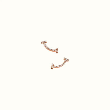 T Smile Rose Pavé Stud Earrings