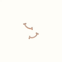 T Smile Rose Pavé Stud Earrings