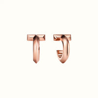 T Smile Rose Polished Hoop Earrings