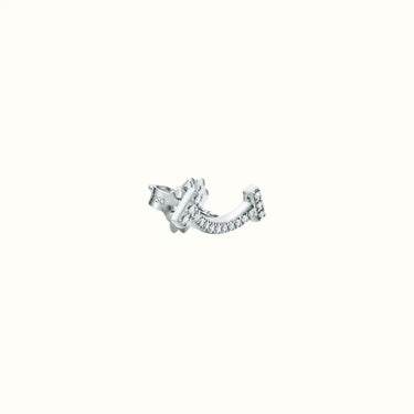T Smile White Pavé Stud Earrings