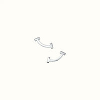 T Smile White Polished Stud Earrings