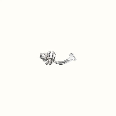 T Smile White Polished Stud Earrings