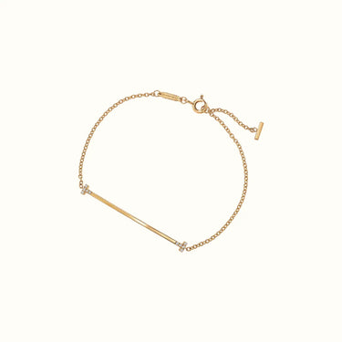 T Smile Pavé Bar Chain Bracelet