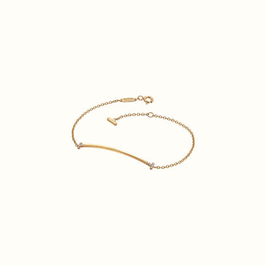 T Smile Pavé Bar Chain Bracelet