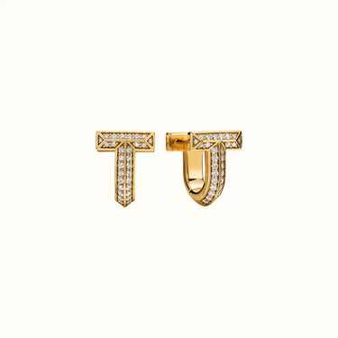 T Smile Yellow Pavé Hoop Earrings