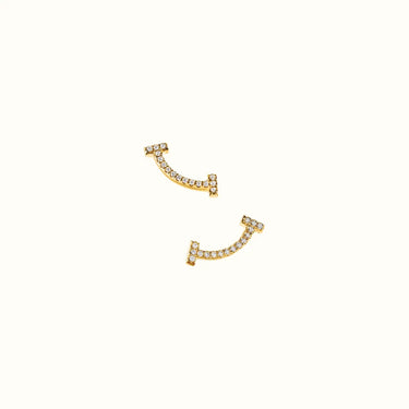 T Smile Yellow Pavé Stud Earrings